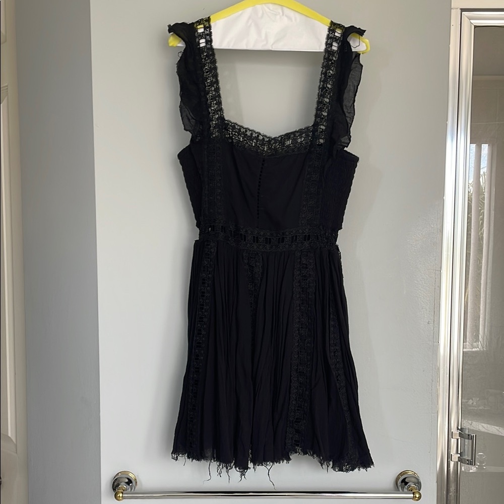 Free people Elegant cotton Black Lace Dress